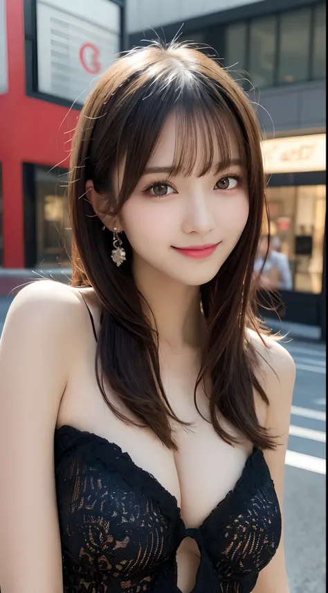 masutepiece, Best Quality, Illustration, Ultra-detailed, finely detail, hight resolution, 8K Wallpaper, Perfect dynamic composition, Beautiful detailed eyes, Womens Fashion Summer,Short bob hair,mid-chest, Natural Color Lip, Bold sexy poses,Smile,Harajuku、...