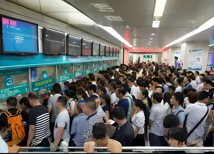 People queue up at the subway station, Jam-packed, Busy crowds, crowded and populated, very busy place, author：Yi Zaiwan, author：Shen Zhecai, author：Shi Zhonggui, big crowd, jia ruan, A massive, beijing, bo xun ling, Crowded airports, big crowd, Eat Zhuoxi...