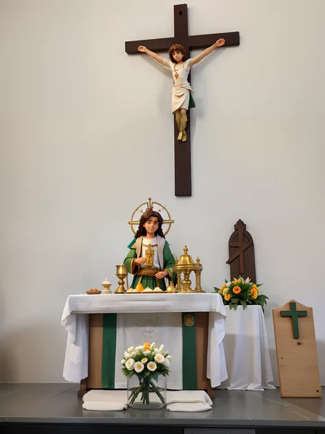 Christ in the Eucharist on the altar