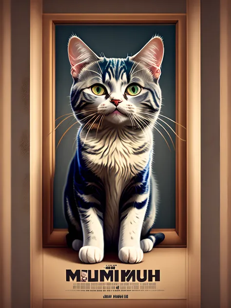 Disney movie poster with a female Grey Tabby cat titled Mochi