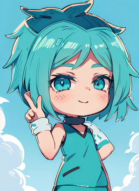 a cartoon girl with a crown on her head, anime moe artstyle, 2 d anime style, anime girl with teal hair, sad cerulean eyes, anime stylized, in an anime style, 2 d anime, stylized anime, flat anime style shading, cute anime face, fubuki, anime art style, an...