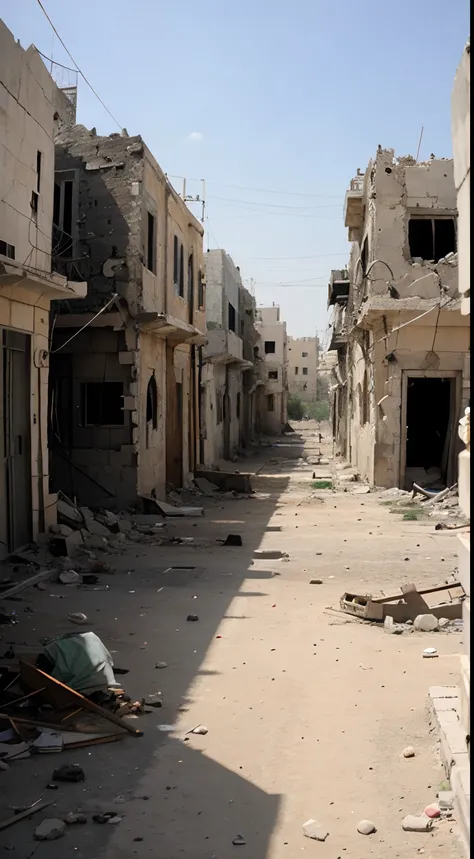 Destroyed buildings in Palestine