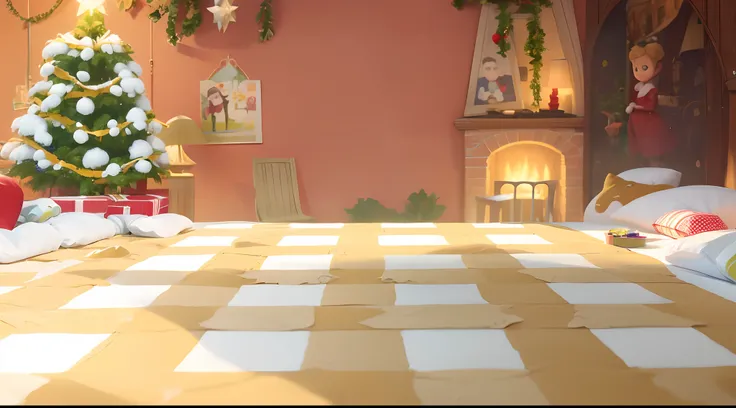 (Masterpiece), (Best quality: 1.1), (Super detail), detail, Cosy，Christmas room，by Pixar