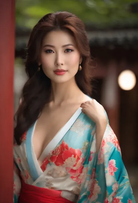 Adult pretty woman in Japan, huge tit, Without bra,kimono, Realistic,