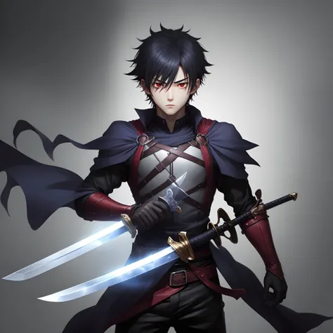 dark anime boy with sword