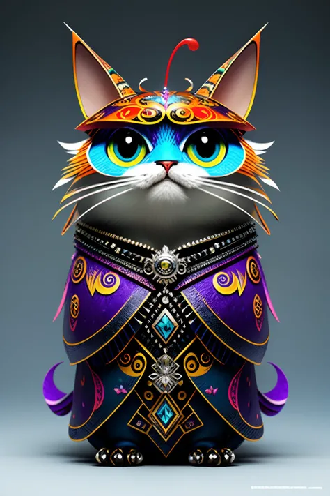 Fantastic monster design, funny, ultra-detailliert, Cute, butterfly, Style - Silva Magic Cat,