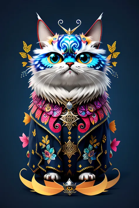 Fantastic monster design, funny, ultra-detailliert, Cute, butterfly, Style - Silva Magic Cat,