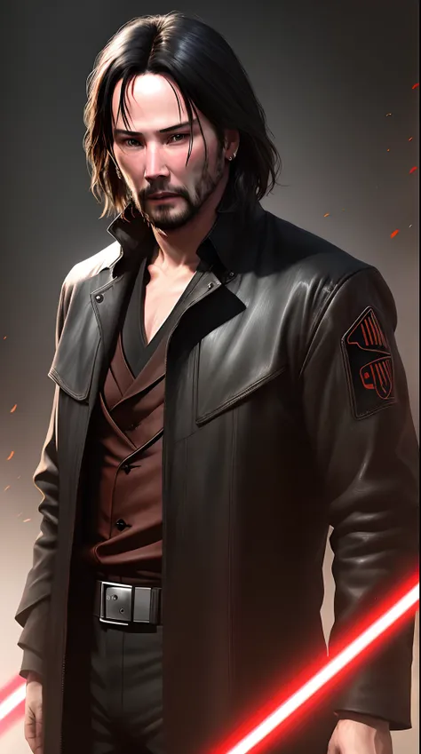 Keanu Reeves, Sith, realistic, photorealistic, dark