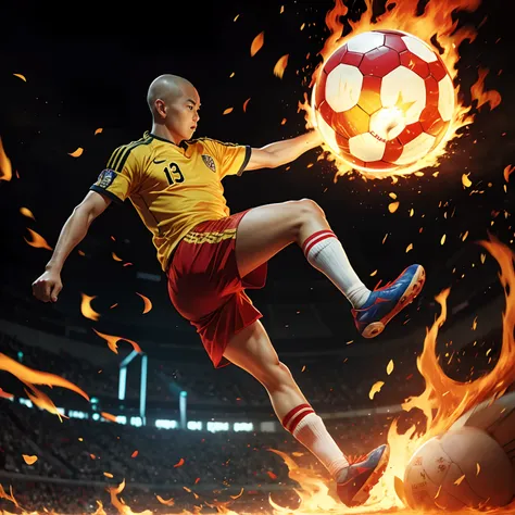 Shaolin Soccer, kicking (Burning Soccer Ball)