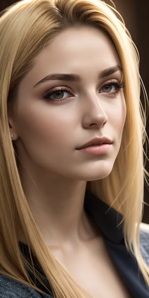 high quality image, detailed hair texture, 8k, detailed skin texture, detailed cloth texture, Portrait of a 23 year old European woman with blonde hair photorealistic