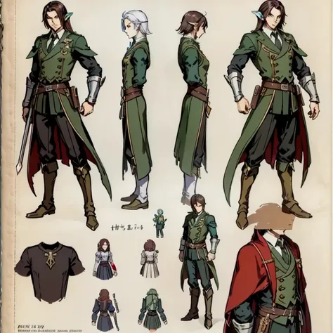 （（character concept art）），((Character design sheet、Same Role、facade、side face、on back))Character cover for Maple Story，Video game character design，Video game character design，expert high detail concept art，metal slug concept art，Interesting character desig...