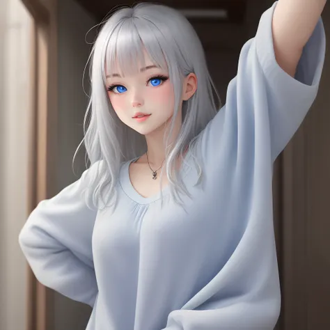 Silver-haired blue-eyed girl