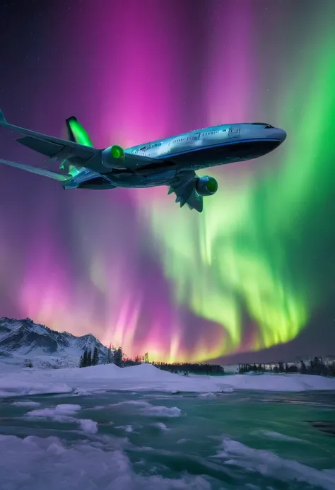 Jumbo jets flying under the Northern Lights、Magnificent Northern Lights、Shining Northern Lights、Aurora(7 colors)、Iridescent Northern Lights、Curtains of the Northern Lights、Jumbo Jet 777 is flying