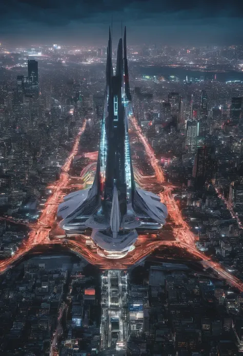 Futuristic cities、kosmos、spaceships、Spaceship Base、Spacecraft Airfield、Huge city、Futuristic City Tokyo、Tokyo 100 Years Later、Megalopolis Tokyo、Skyscrapers in Nishi-Shinjuku