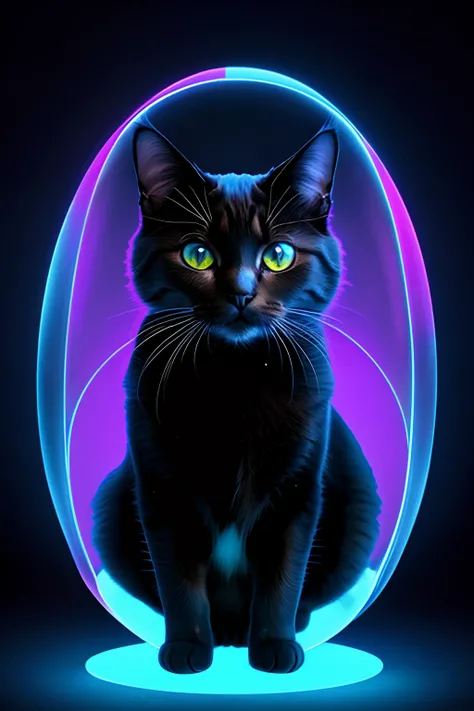 gorgeous cat draw in fulfluo deep 4D web