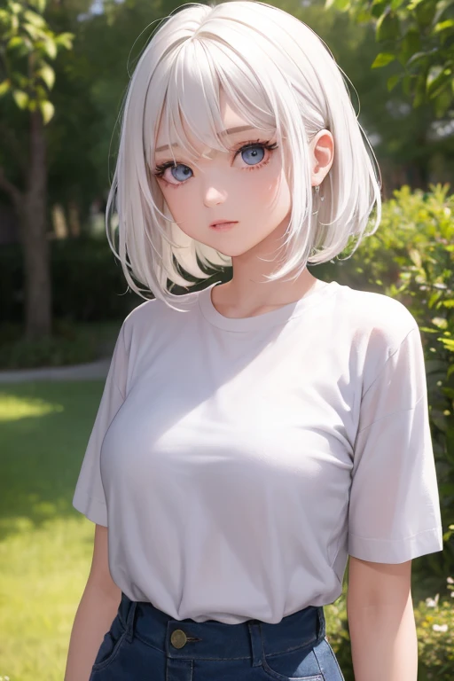 masterpiece,best quality,1girl,upper body,white hair,bright eyes,shirts,