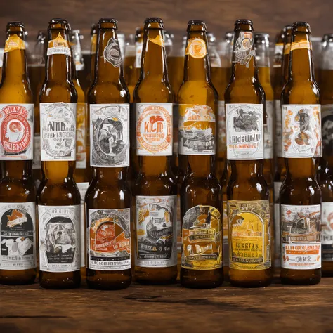 Create a Kölsch-style beer bottle label with nineteenth-century German themes