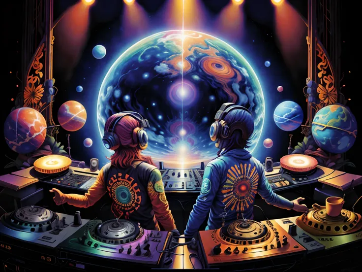 dois djs e uma entidade cosmica florestal