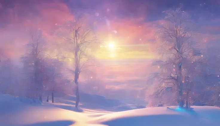 at winter season，Oyuki，snow landscape，（（（Rime））），coyote，rays of sunshine，thin fog，Dingdall effect，super-fine，tmasterpiece，8K，depth of fields，ultra - detailed，Meticulous portrayal，Ultra photo realsisim，Hyper-realistic