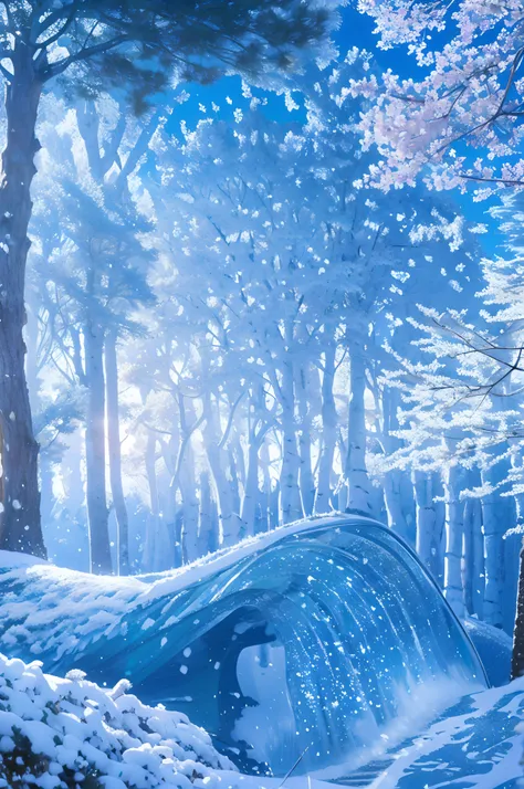 Illustrations depicting snow and rime can depict a very cold winter day，It gives a sense of freshness、Blandish feeling。

In this illustration，You can paint snow-capped mountains or forests，The branches are covered with crystal clear rime。In the distance, T...