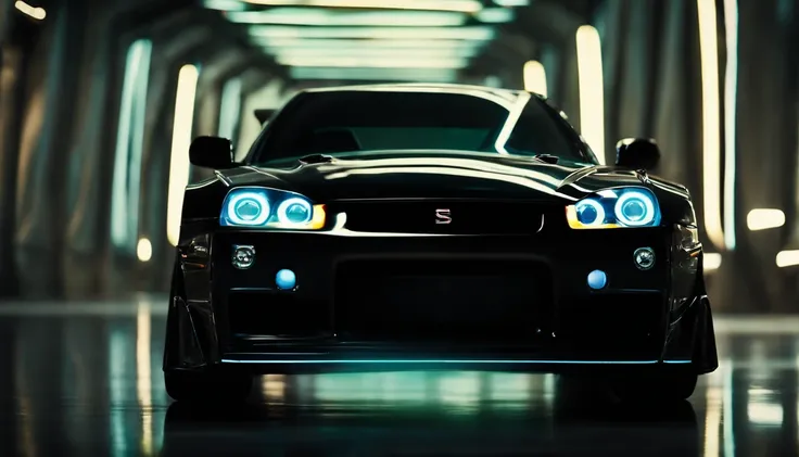 A 1999 Nissan GTR in Tron form