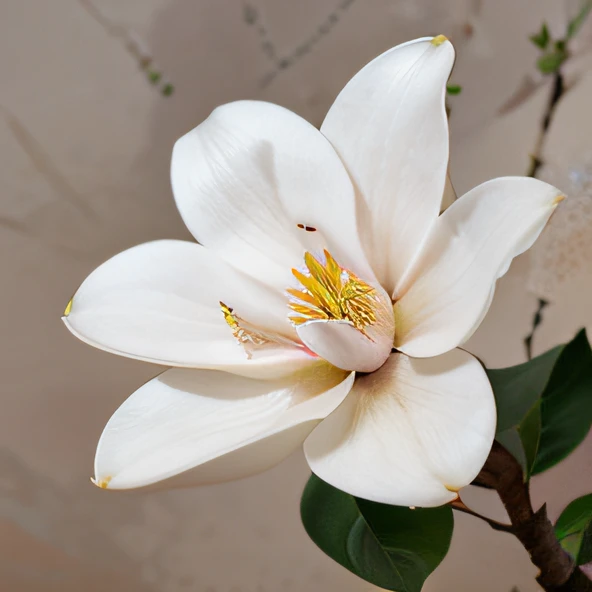 background is white,   Only plants，No Man、Magnolia sieboldii，Floral emblem of Democratic Peoples Republic of Korea，top-quality、Super A resolution、The main body is in the middle、without background、background is white