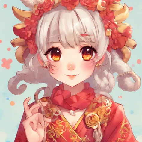 Dragon girl，Details，Loli dress up，Red vertical pupils