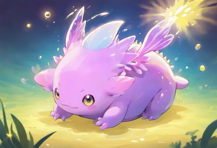 Legendary Psychic Axolotl, Purple and Yellow,