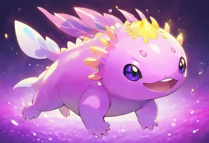 Legendary Psychic Axolotl, Purple and Yellow,