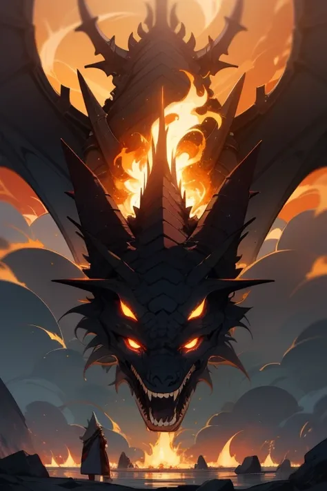 "Immerse yourself in the awe-inspiring grandeur of an enigmatic dragon bathed in the ethereal glow of hellish flames, How ancient symbols channel their mystical power,DEUS,em"