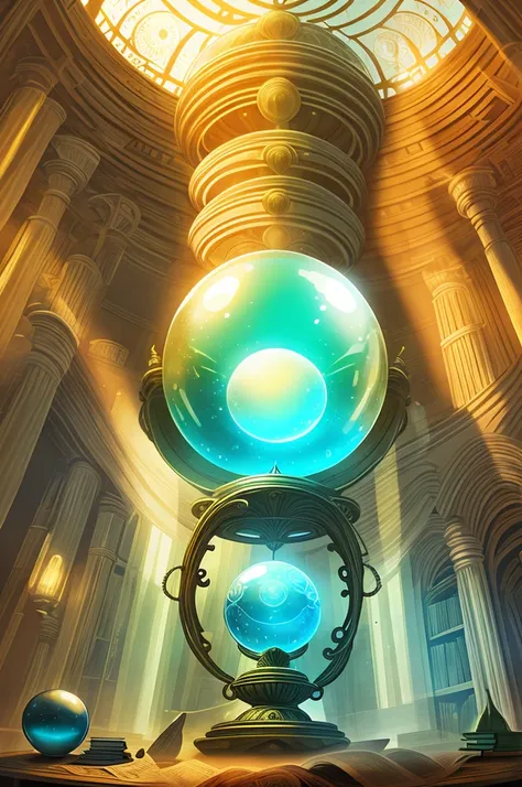 orb, crystal ball, book