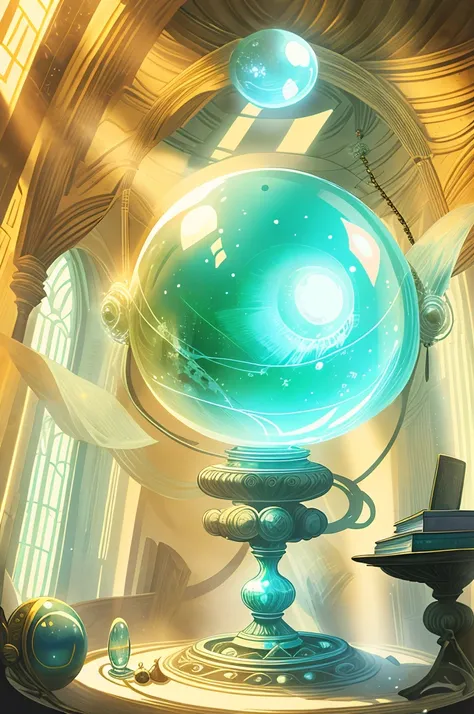 orb, crystal ball, book