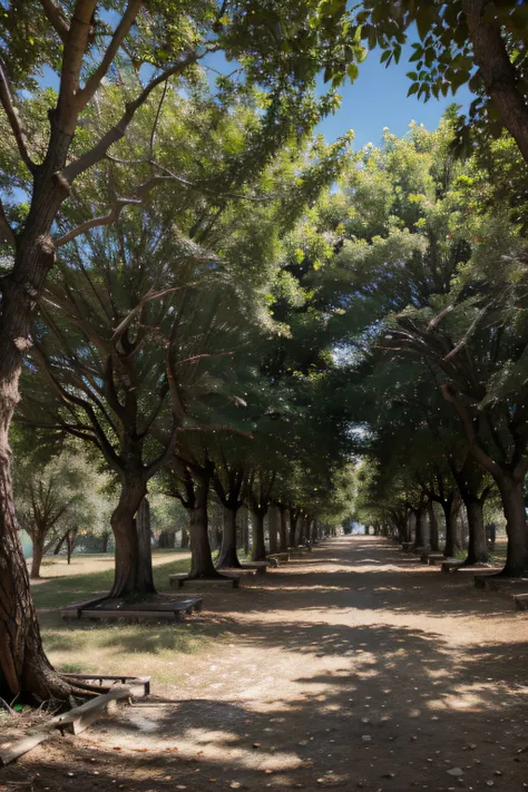 plano medio, arboles entre bosque de fondo isla