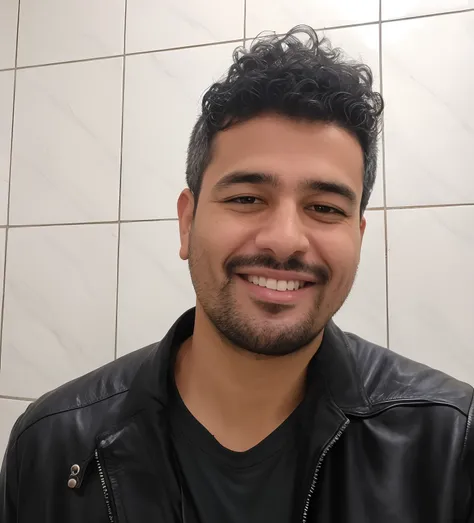 smiling man in black leather jacket standing in front of tiled wall, caio santos, david rios ferreira, icaro carvalho, Henry Alvim Correa, edu souza, by Nándor Katona, carmelo blandino, daniel mirante, by Samuel Silva, dan dos santos, edon guraziu, andrea ...