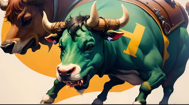 Bull logo out of the letters AM