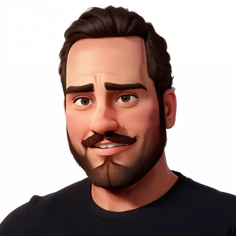 there is a man with a beard and a black shirt Disney pixar  alta qualidade melhor qualidade