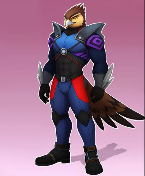 Hypnotica the male hawk supervillain, full body view