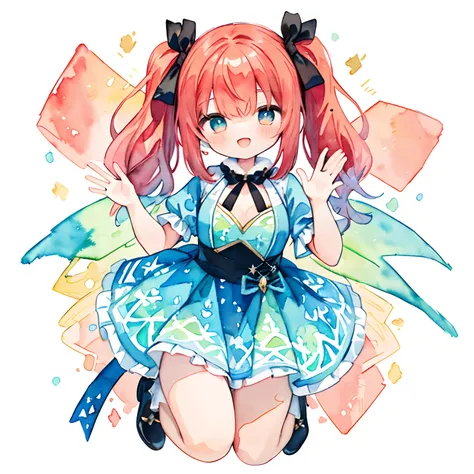 Color anime illustration in rough style drawn by children,   (PastelColors:1.3)、(Cute illustration:1.3)、(watercolor paiting:1.3)
Detailed background、1girl in、Smile with open mouth、Beautifully detailed、Moya、colourfull、marble、Particles of light、patterns、
Det...