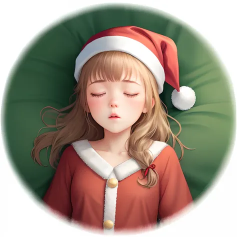 A girl who fell asleep tired of waiting for Santa Claus