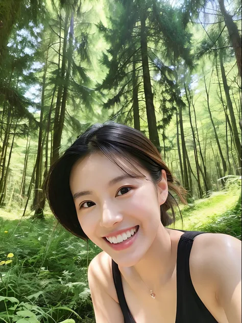 Self Whitening Salon,Instagram Posts,Bright background,In the forest,Nice smile,Impressive white teeth,Neat and clean,Natural atmosphere,Beautiful fece,A Japanese Lady