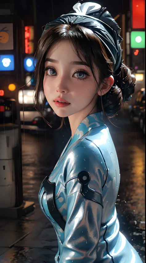 Theres a little girl with a headscarf, Estilo realista de anime 3D, Adorable pintura digital, Render de una linda chica de anime 3D, Retrato realista kawaii, Render fotorrealista de Anime Girl, Anime estilo 3D, Anime 3D realista, Anime style. 8k, Retrato d...