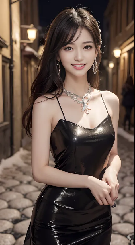 A high resolution、high-level image quality、8K、Live action、(((masutepiece:1.4, Best quality:1.4)))、physically-based renderingt, Portrait, Super beautiful sexy woman, 18yr old, Detailed big eyes, fine eyebrows, highlights in the eyes, Dark brown hair half-er...