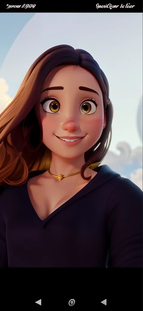 Uma mulher morena no estilo Disney pixel com melhor qualidade e boa qualidade