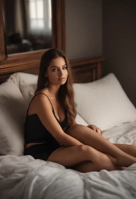 Latino and Swedish Woman, sexy girl with brown eyes, ultra realist, Meticulously detailed, Portrait Sophie Mudd, brown hair and big eyes, selfie of a young woman, Bedroom eyes, Violet Myers, without makeup, natural makeup, looking straight at camera , Face...