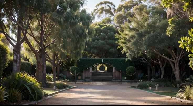 a hyper realistic photography of the Barkly Gardens in Melbourne, Australia, no people, Nikon D850 DSLR 4k camera, 100mm lens, F 1.2 aperture setting, bright and natural lighting, vibrant, fun and relaxing atmosphere