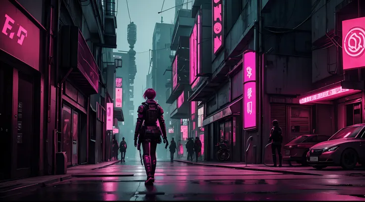 cerise wood in a cyberpunk style