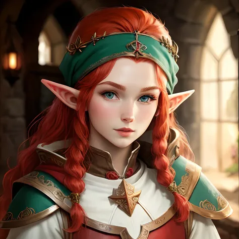 Red haired elf cleric