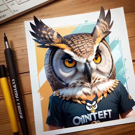 Logo design for online t-shirt store (owl mascot) called: PINDTER --auto --s2