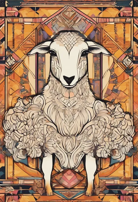 Lambs, hand drawn, cute canvas art