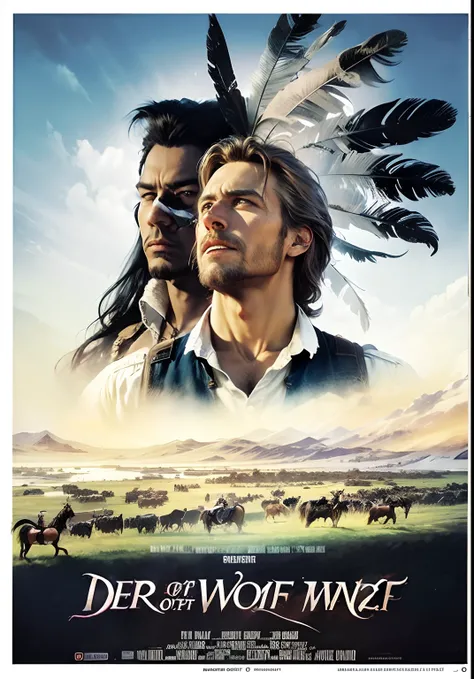 Masterpiece, Best quality, Dances with wolves，Classic movie posters